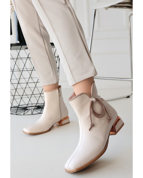 Melina Bej Cilt Topuklu Bot