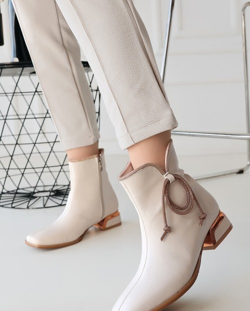 Melina Bej Cilt Topuklu Bot