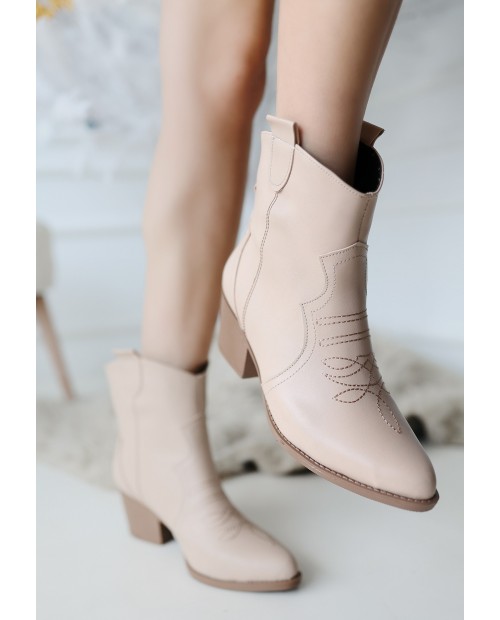 Akver Nude Cilt Topuklu Bot