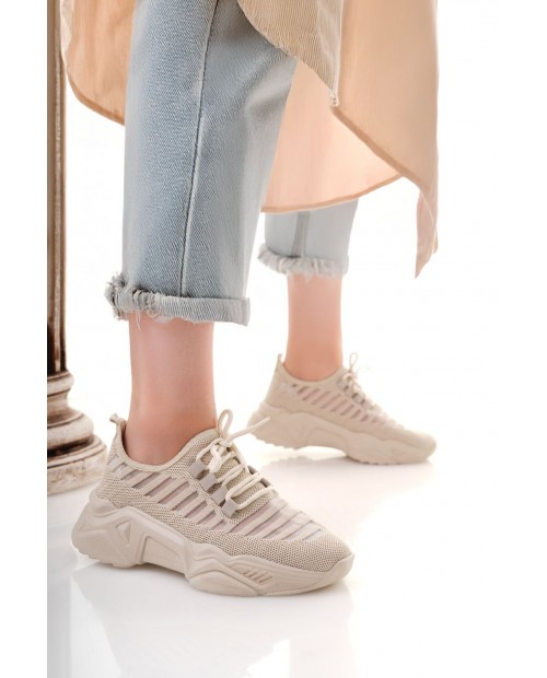 Ante Bej Triko Bağcıklı Spor Ayakkabı