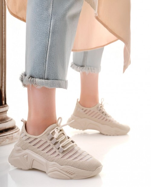 Ante Bej Triko Bağcıklı Spor Ayakkabı