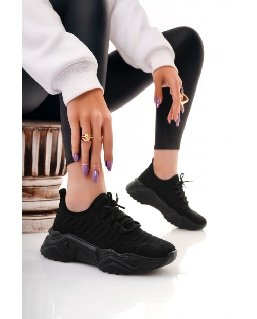 Ante Siyah Triko Bağcıklı Spor Ayakkabı