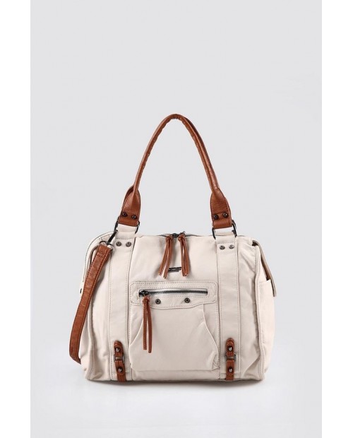 Abga Bej Cilt Omuz Çantası