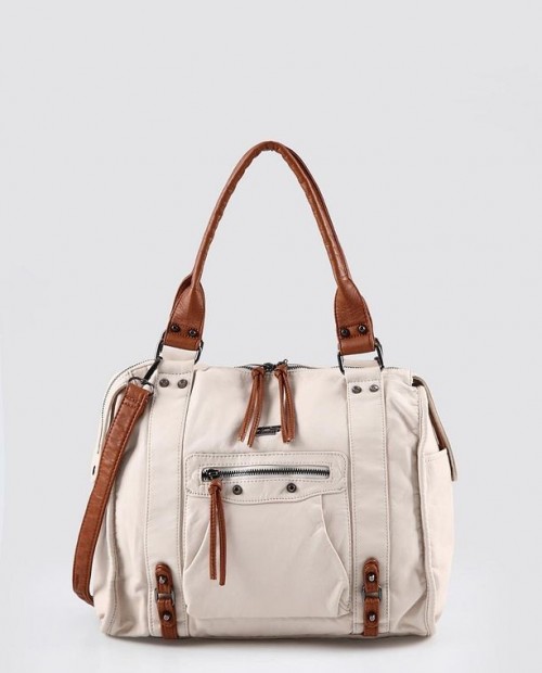 Abga Bej Cilt Omuz Çantası