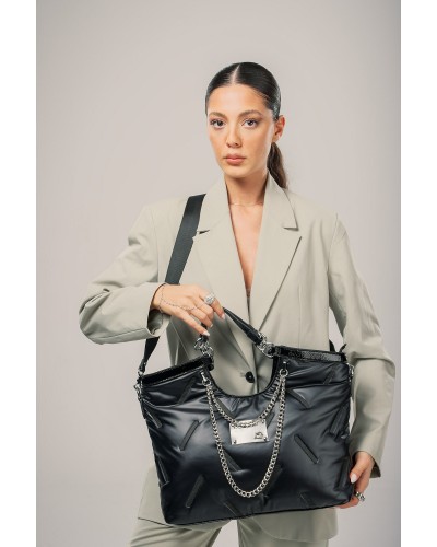 Enya Siyah Cilt Omuz Çantası