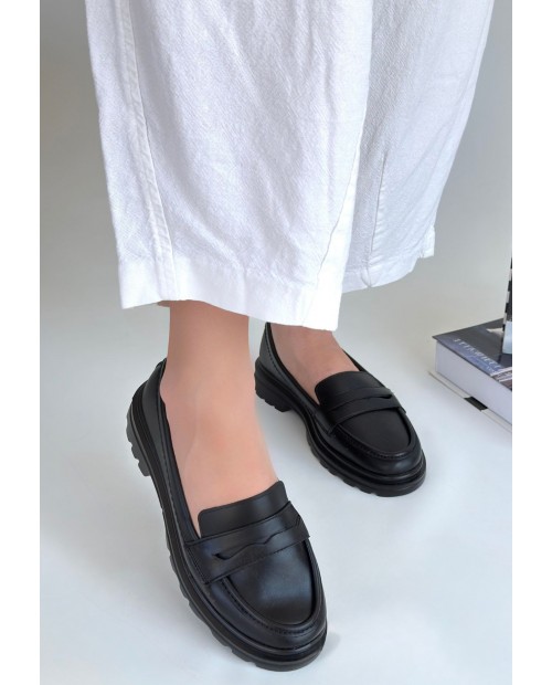 Narli Siyah Cilt Oxford Ayakkabı