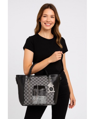 Avaj Siyah Cilt Omuz Çantası