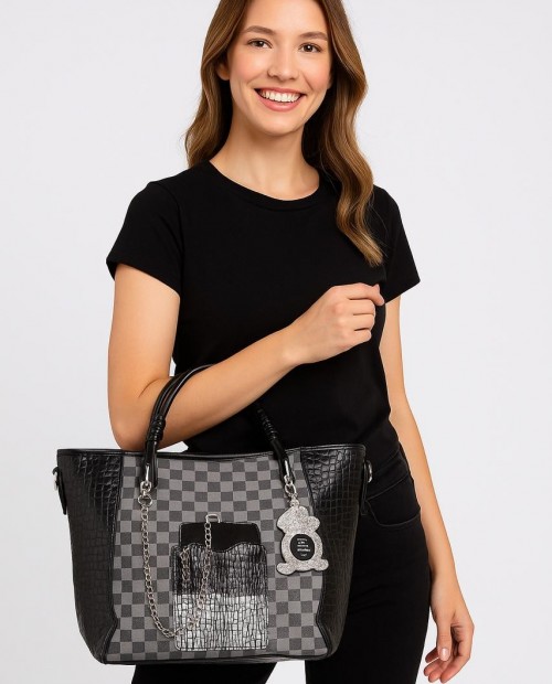 Avaj Siyah Cilt Omuz Çantası