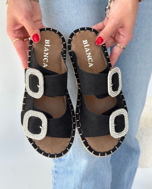 Hertas Siyah Nubuk Tokalı Terlik