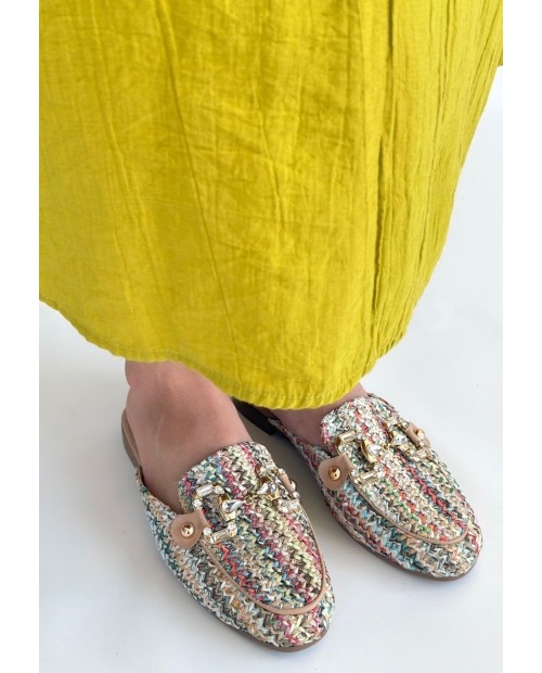 Yenda Renkli Dokumalı Terlik