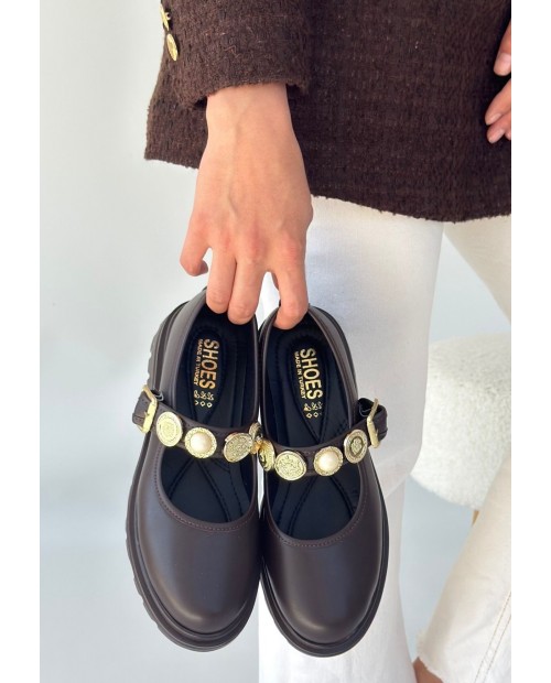 Okira Kahverengi Cilt Oxford Ayakkabı