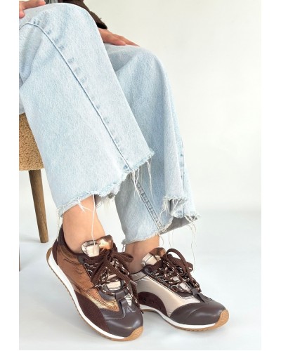 Ranu Kahverengi Cilt Paraşüt Detaylı Bağcıklı Spor Ayakkabı