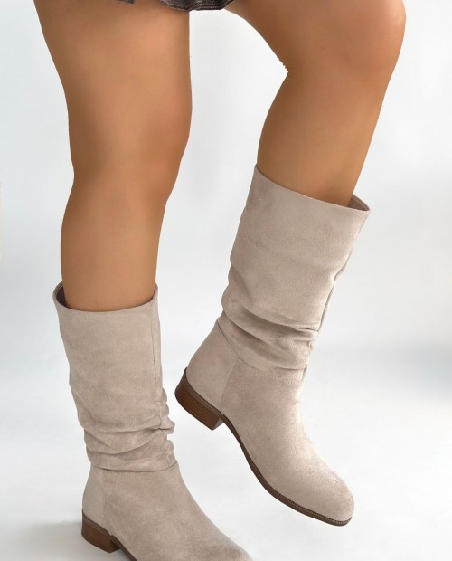 Plod Bej Süet Çizme