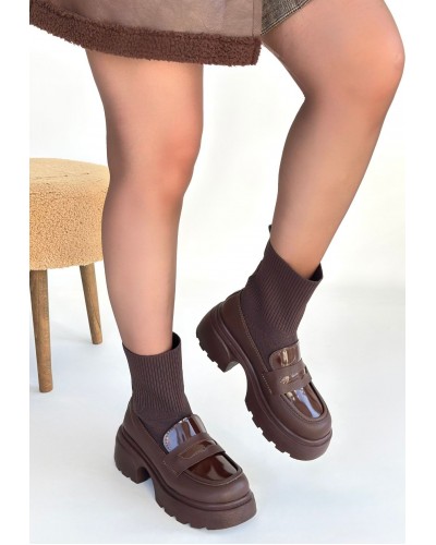 Wanye Kahverengi Cilt Cilt Streçli Bot