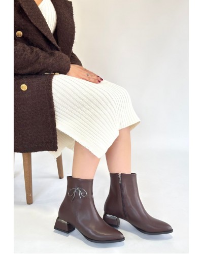 Harly Kahverengi Cilt Topuklu Bot