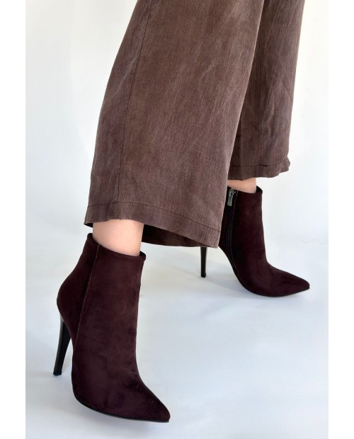 Blan Acı Kahve Süet Topuklu Bot