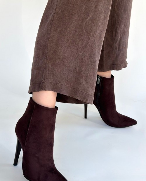 Blan Acı Kahve Süet Topuklu Bot