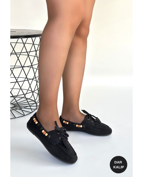 Elora Siyah Süet Babet