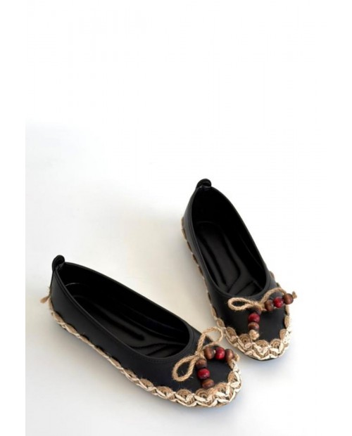 Ilwe Siyah Cilt Babet Ayakkabı