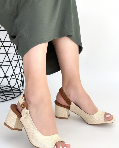 Alessi Bej Rugan Topuklu Ayakkabı