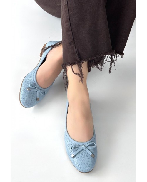 Jnues Mavi Deri Babet Ayakkabı