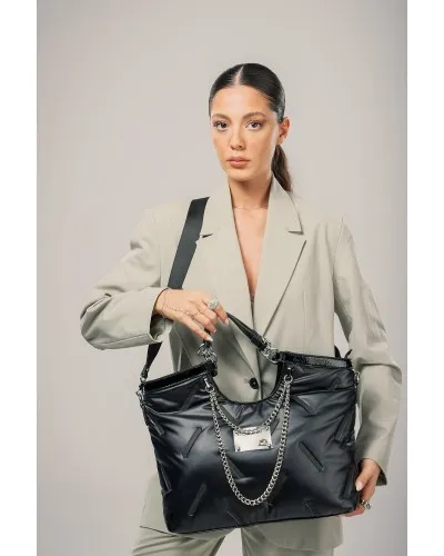 Enya Siyah Cilt Omuz Çantası