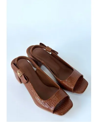 Alessi Kahve Rugan Topuklu Ayakkabı